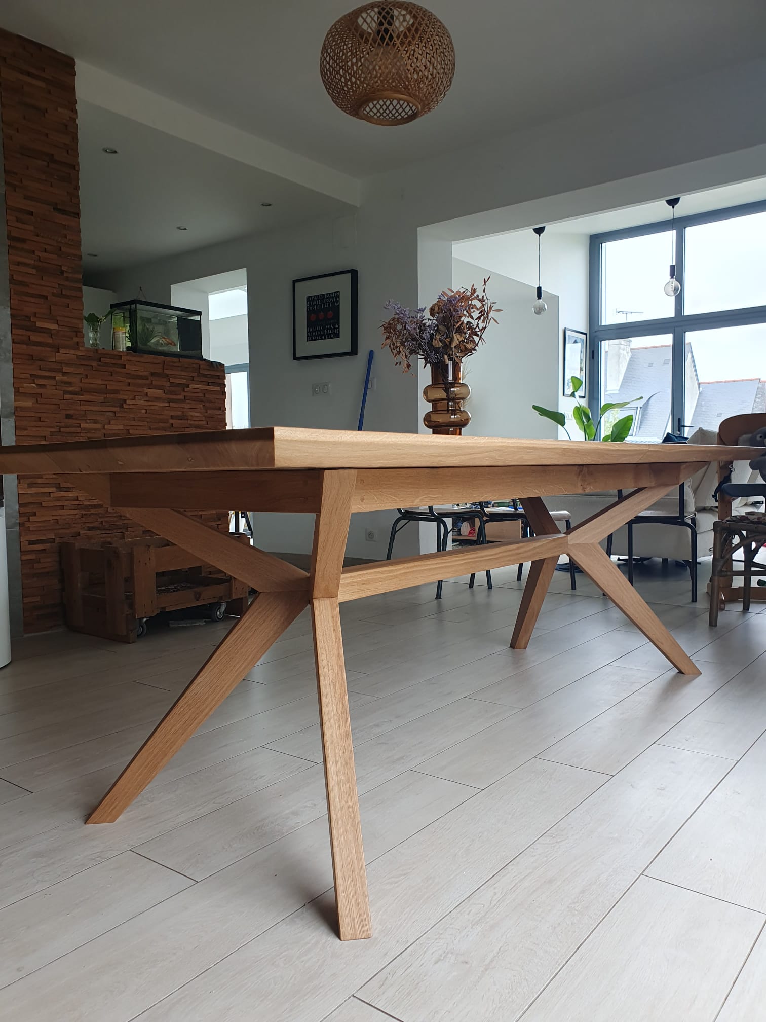 fabrication d'une table extensible, tout chêne massif par Hugo Pauchard - HP Bois Menuiserie - Saint-Malo